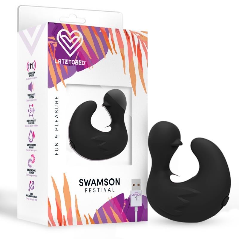 Swamson Dedal canard stimulateur USB silicone Noir