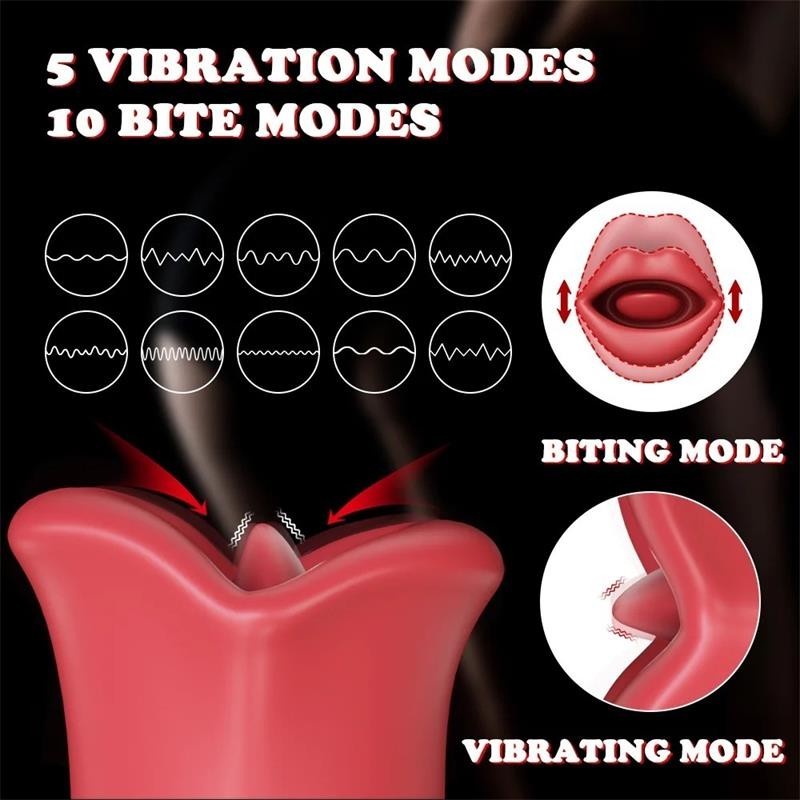 Ember Vibromasseur forme bouche avec Lameteo et Vibration USB silicone