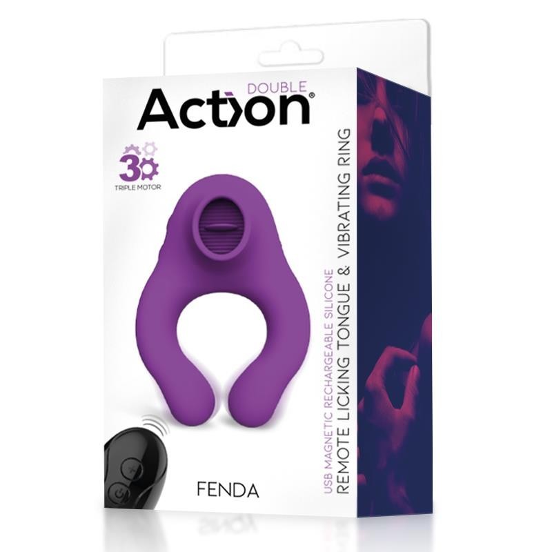 Fenda Anneau Vibromasseur avec langue stimulateur et télécommande 3 Moteurs USB magnetique