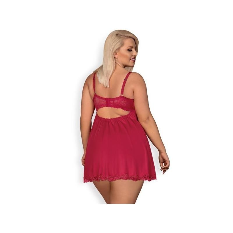 roselyne nuisette et Tanga rouge taille S/M