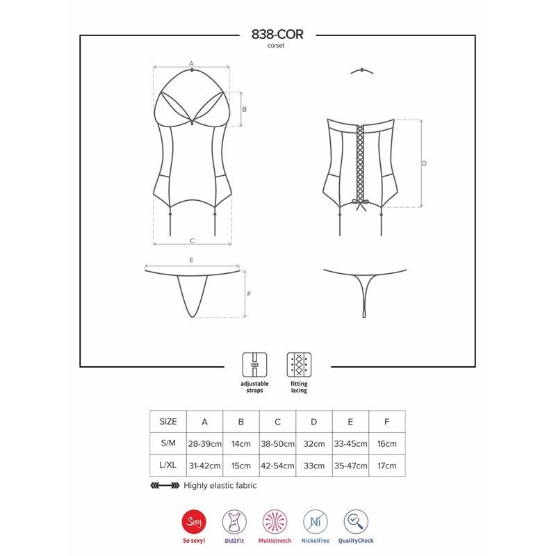 838-COR-3 Corset et Tanga Couleur rouge