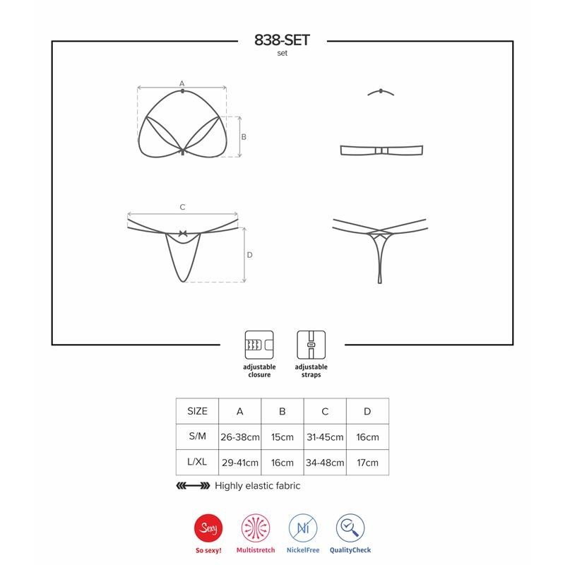 838-SET-1 Set 2 Pièces Noir