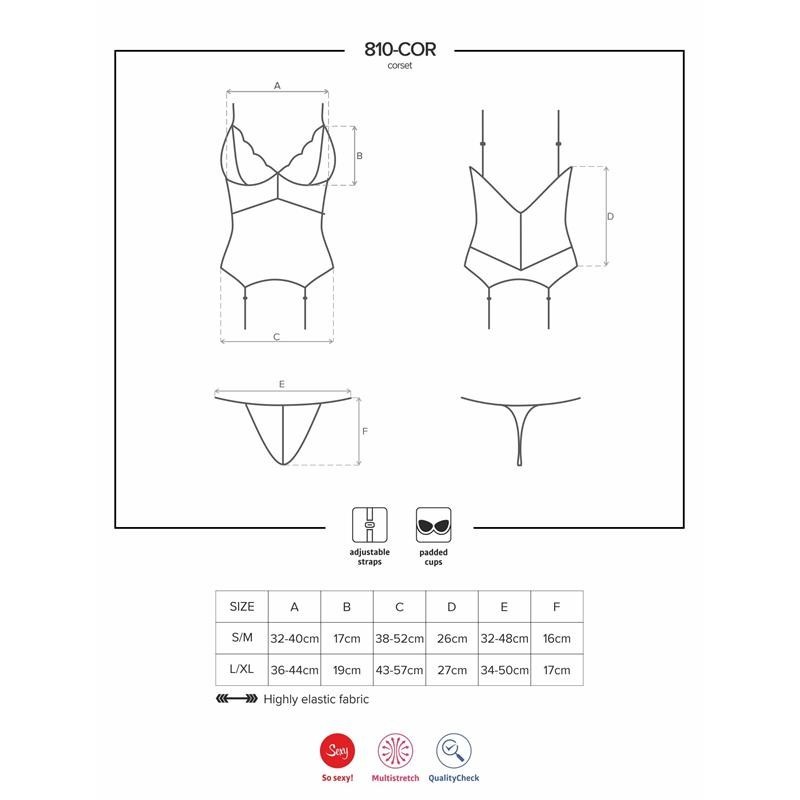 810-COR-2 Corset et Tanga Couleur Blanc