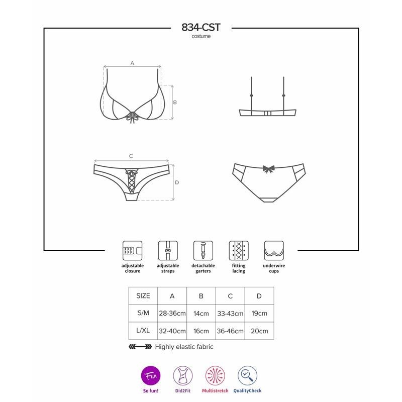 834-CST-6 déguisement d'infirmière 3 Pièces