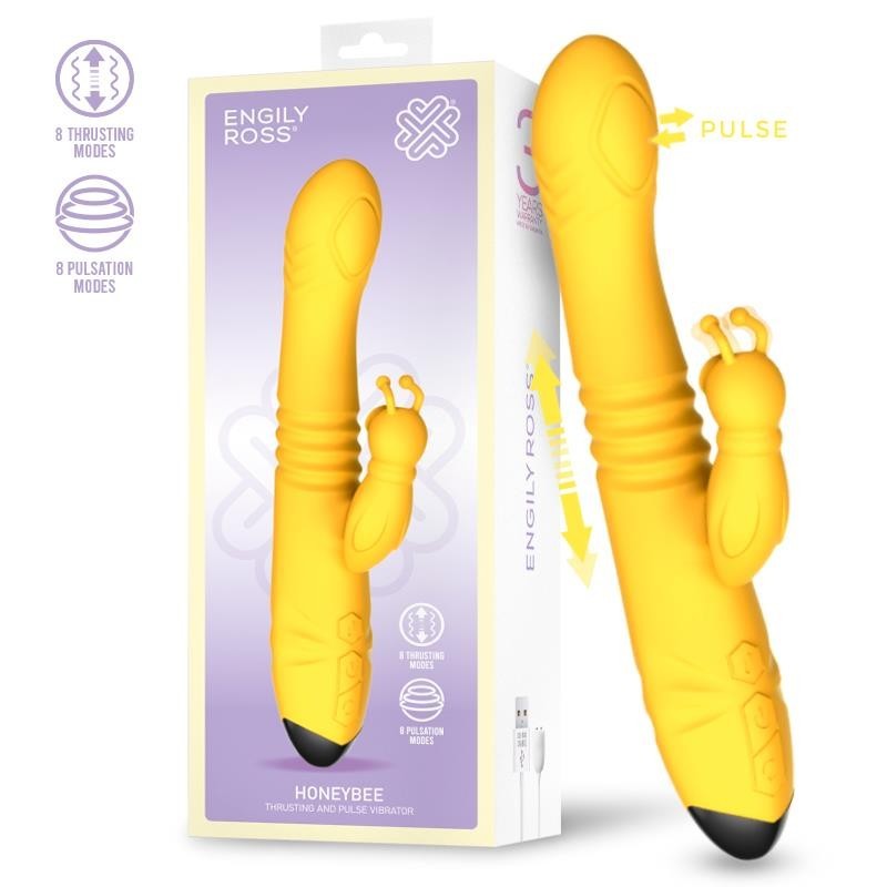 Honeybee vibromasseur avec poussée et pulsation
