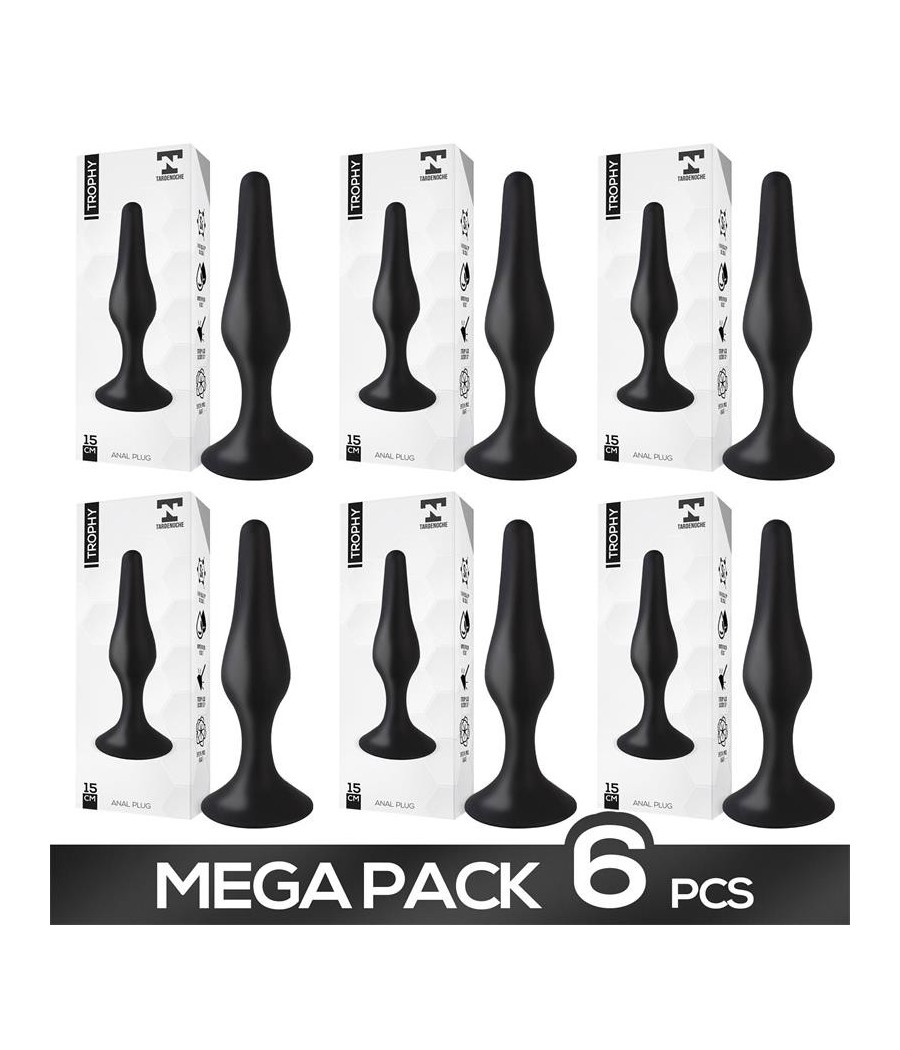 Pack de 6 Trophet Plug Anal Silicone 15 cm