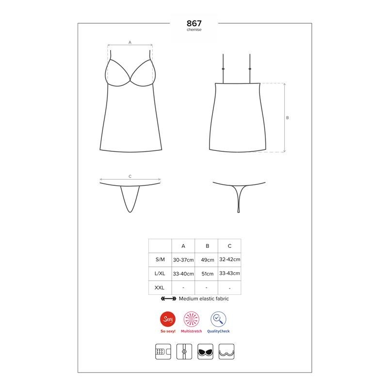 nuisette avec encolure noire