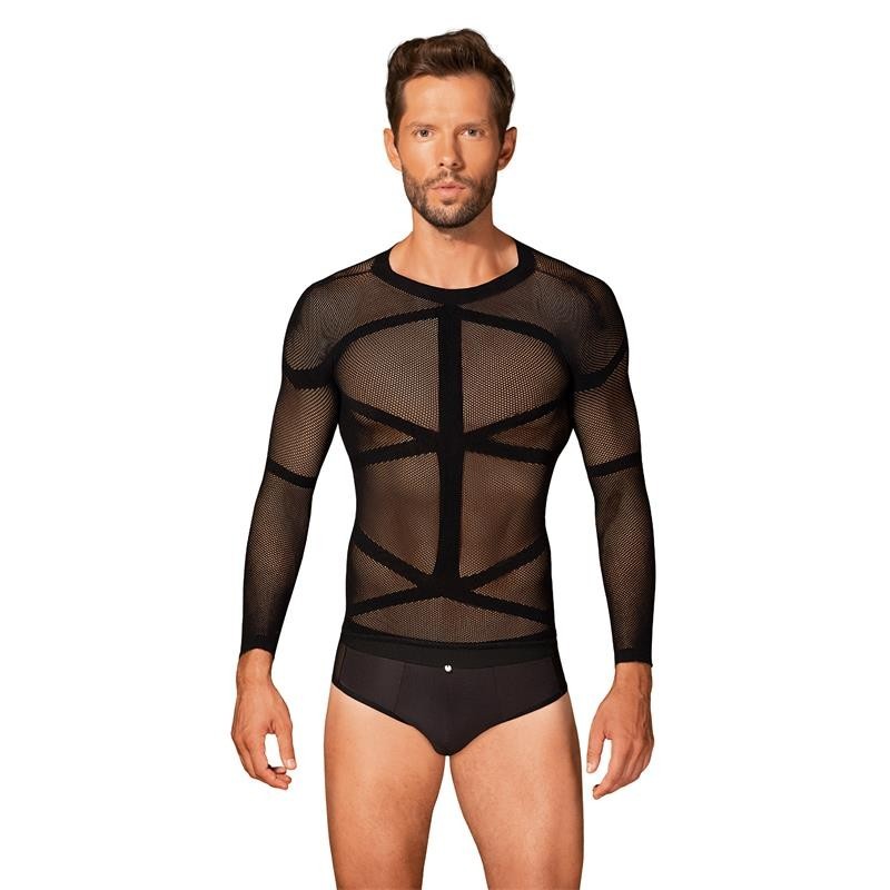 T101 nuisettette manches longues Semi transparent S/M/L