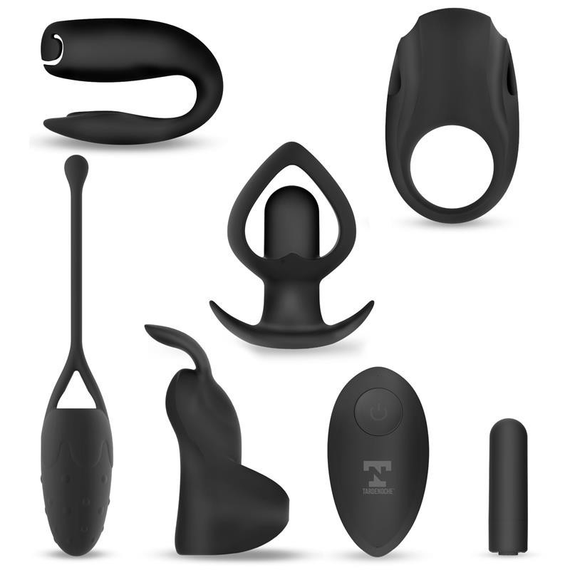 Kit Six-En-Un de balle vibrante et 5 Accessoires en silicone