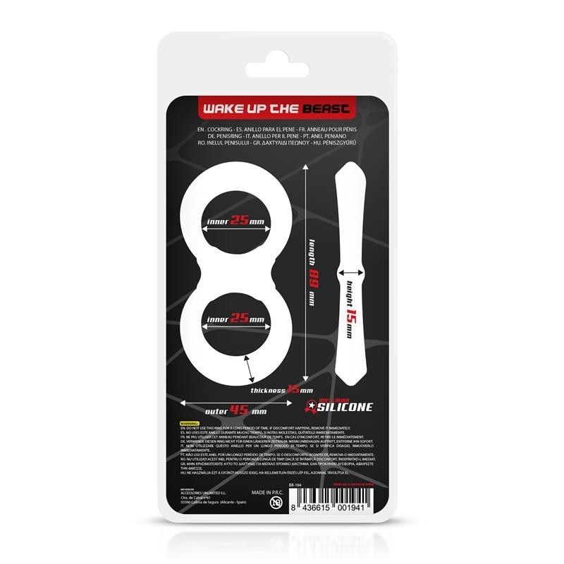 Anneau pénis et testicules silicone Liquide 25 mm