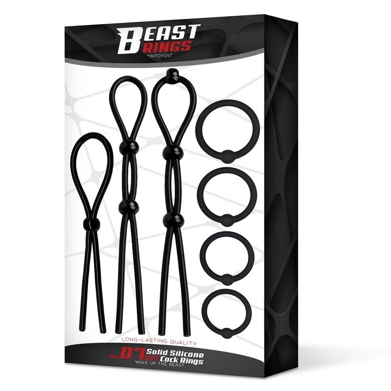 Ensemble de 7 anneaux à pénis silicone solide