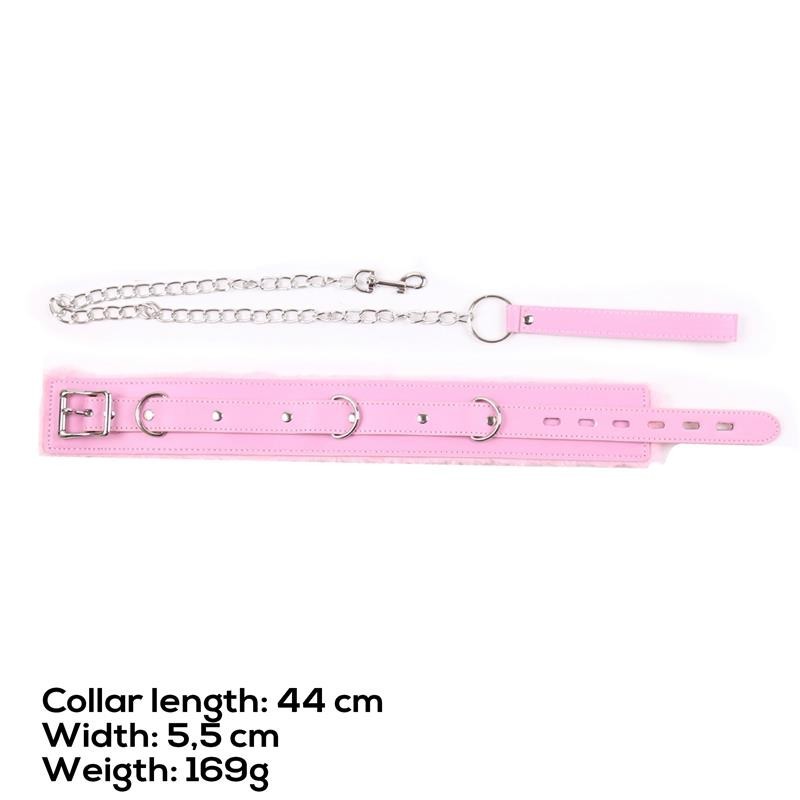 Collier avec cordon rose pale