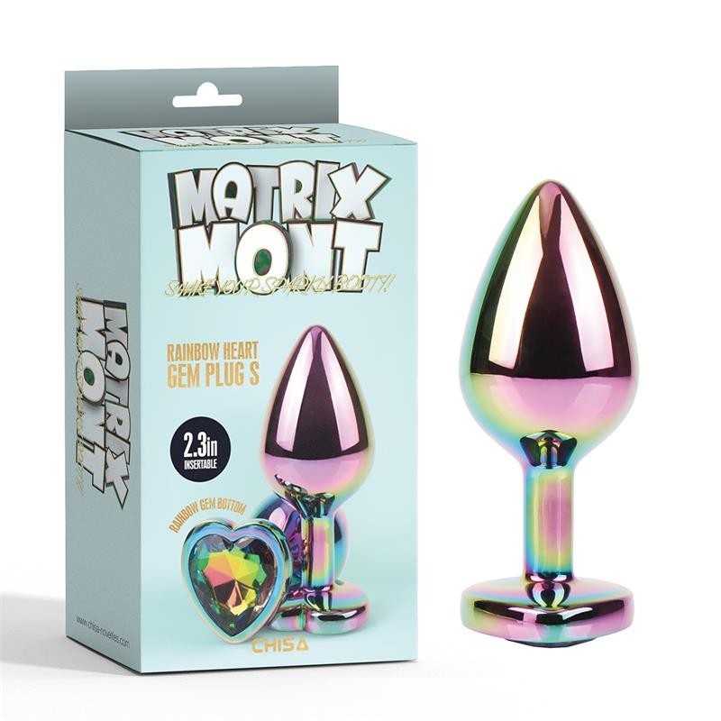 Plug Anal Rainbow Heart Gem Taille S