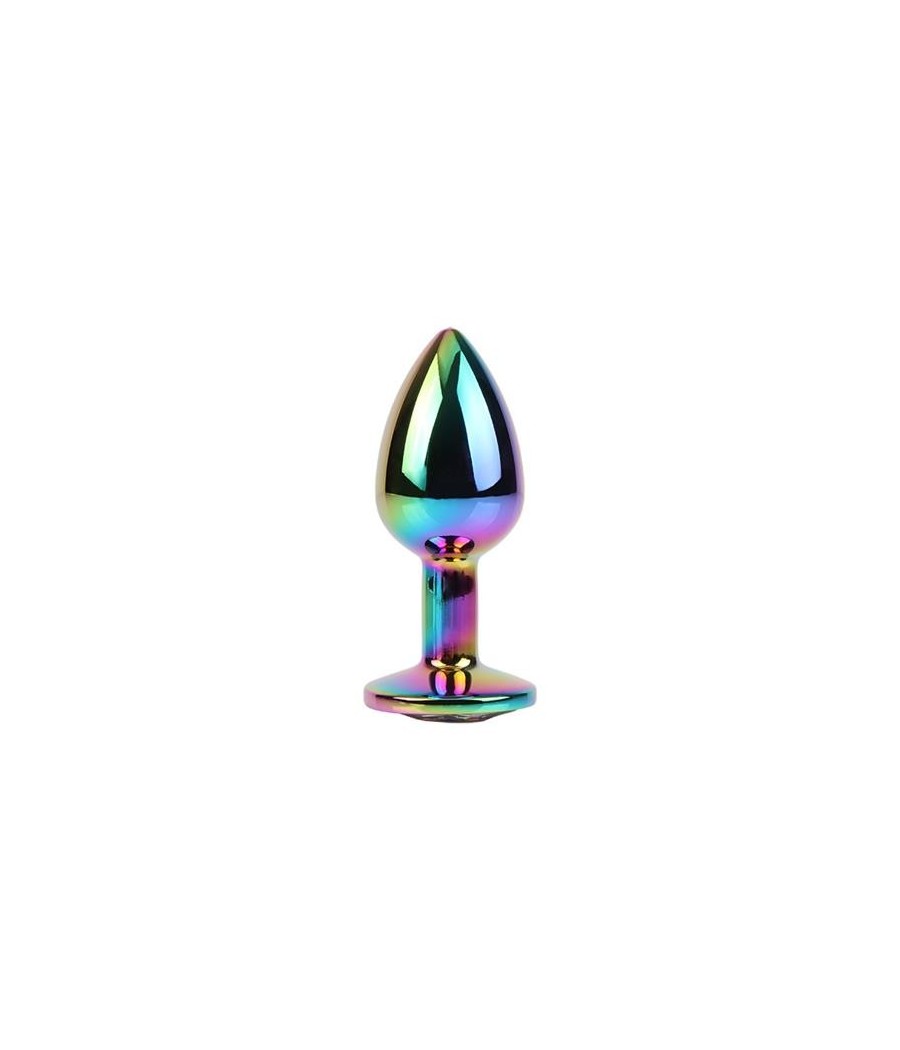 Rainbow Gem Plug Anal multicouleure avec pierre taille S