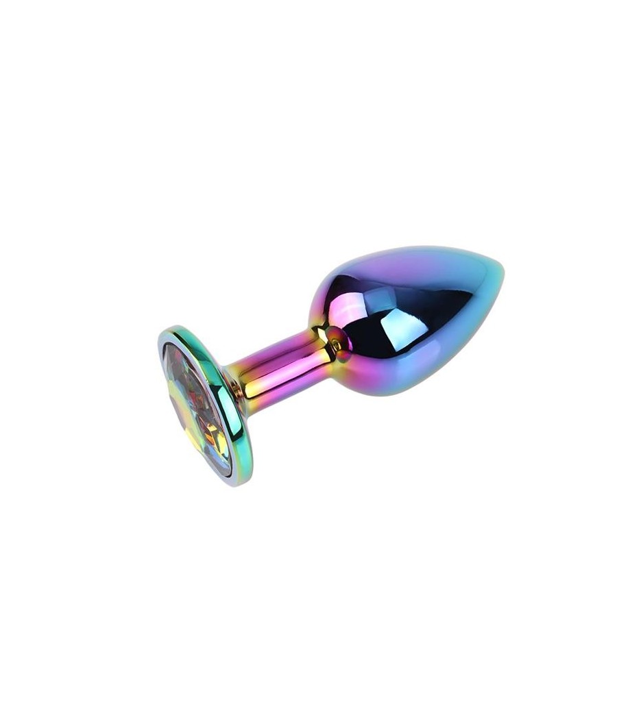 Rainbow Gem Plug Anal multicouleure avec pierre taille S