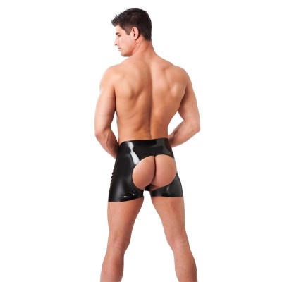 boxer ouverts latex noir