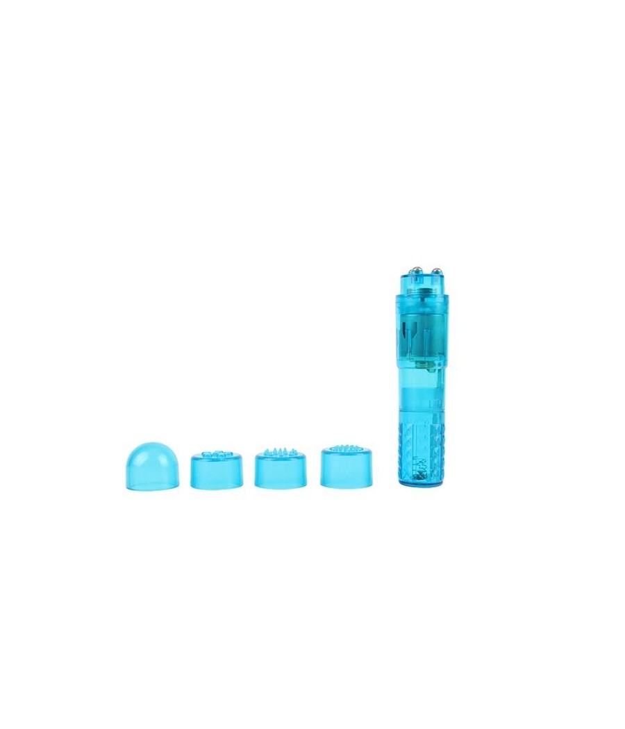Mini Vibromasseur 3 tetes Bleu