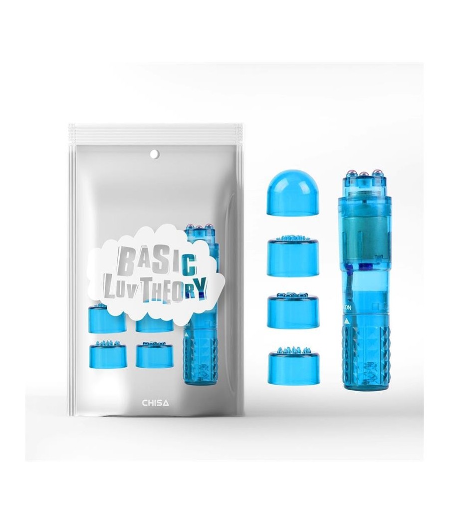 Mini Vibromasseur 3 tetes Bleu
