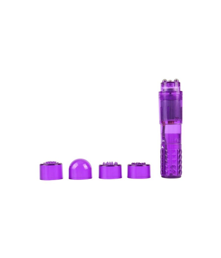 Mini Vibromasseur 3 tetes mauve