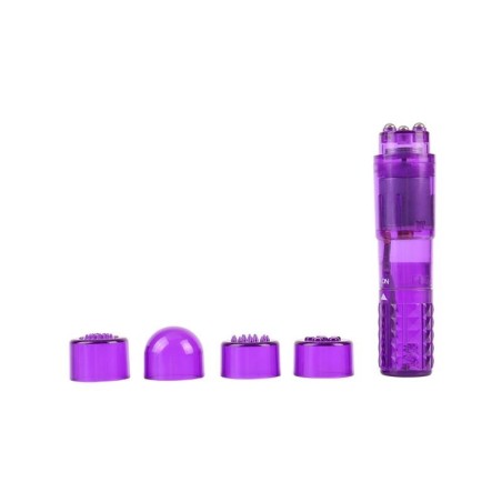 Mini Vibromasseur 3 tetes mauve