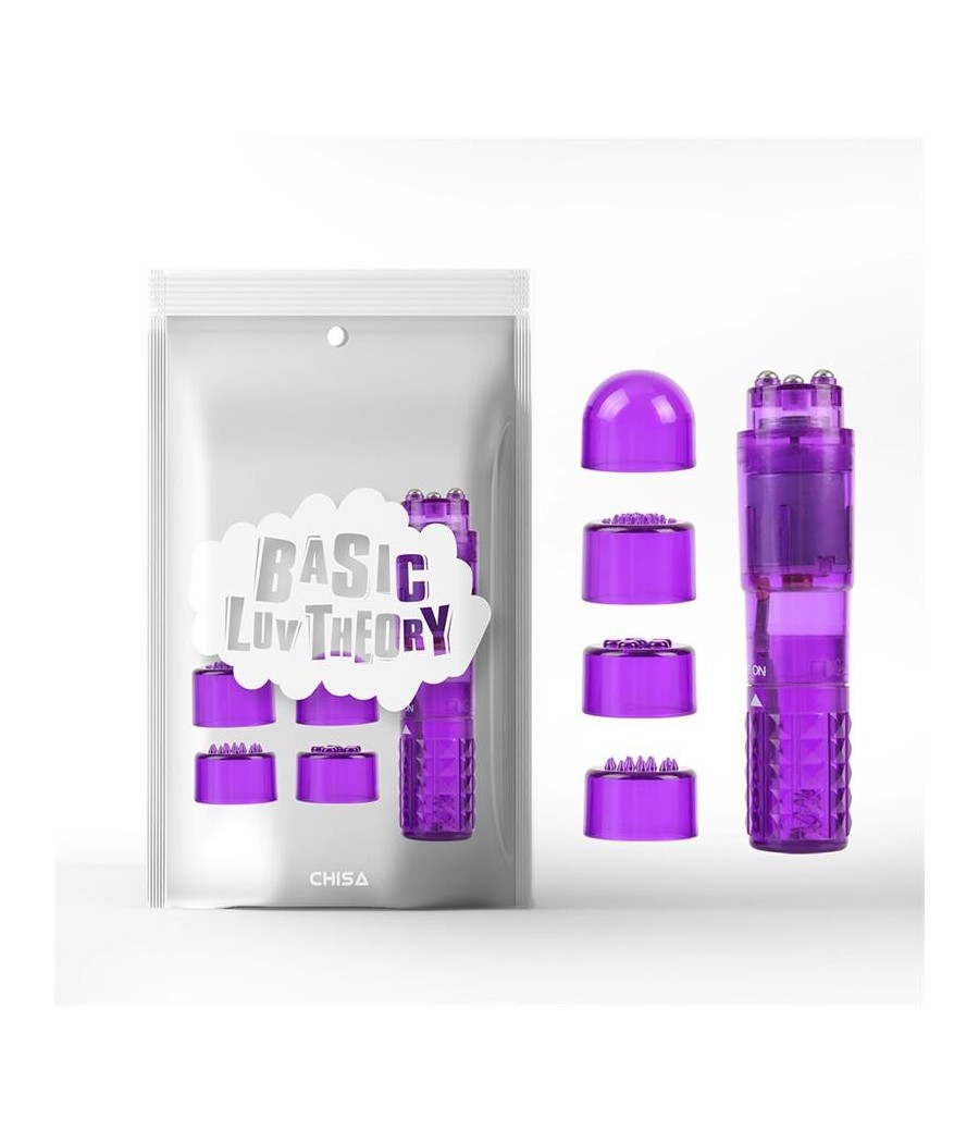 Mini Vibromasseur 3 tetes mauve