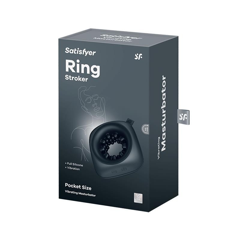 Ring Stroker Anneau masturbateur taille voyage noir