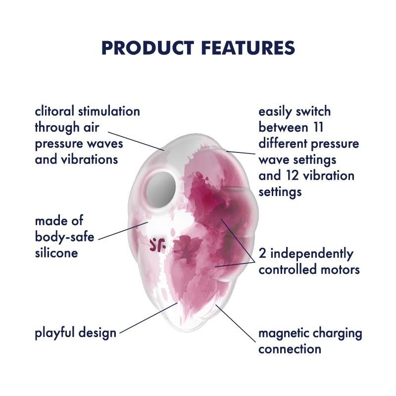 Cloud Dancer suceur et Vibromasseur rouge Imprimé