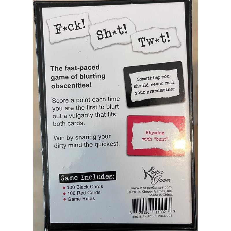 Jeu de table F*ck! Merde ! Tw*t !