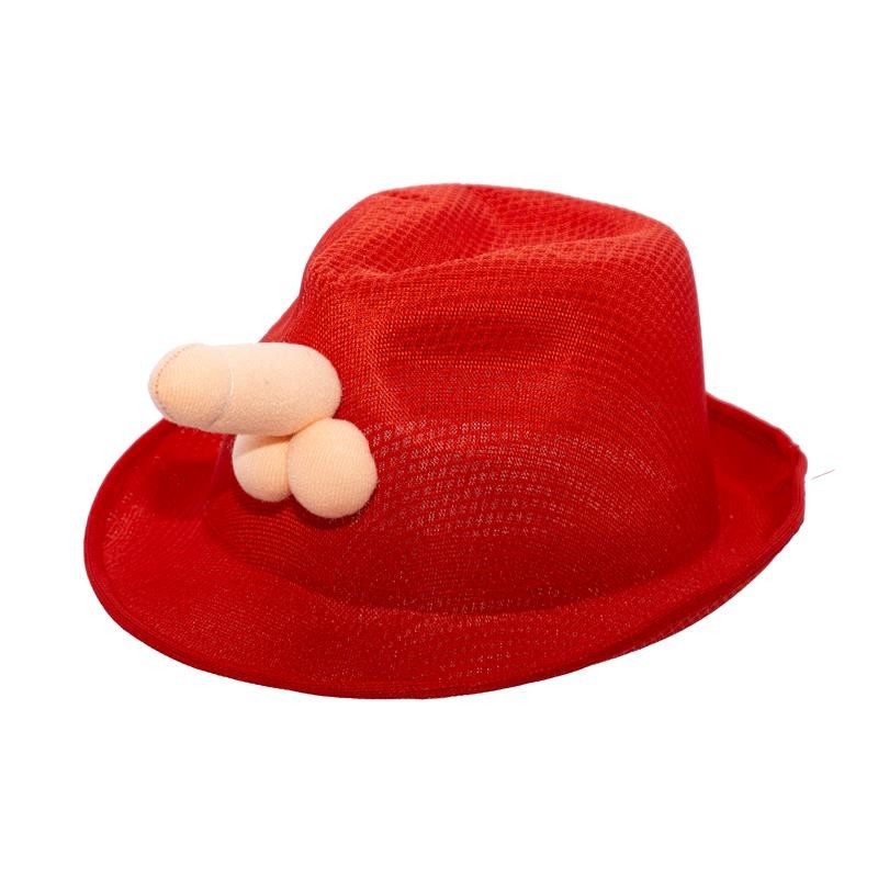 chapeau au pénis rouge