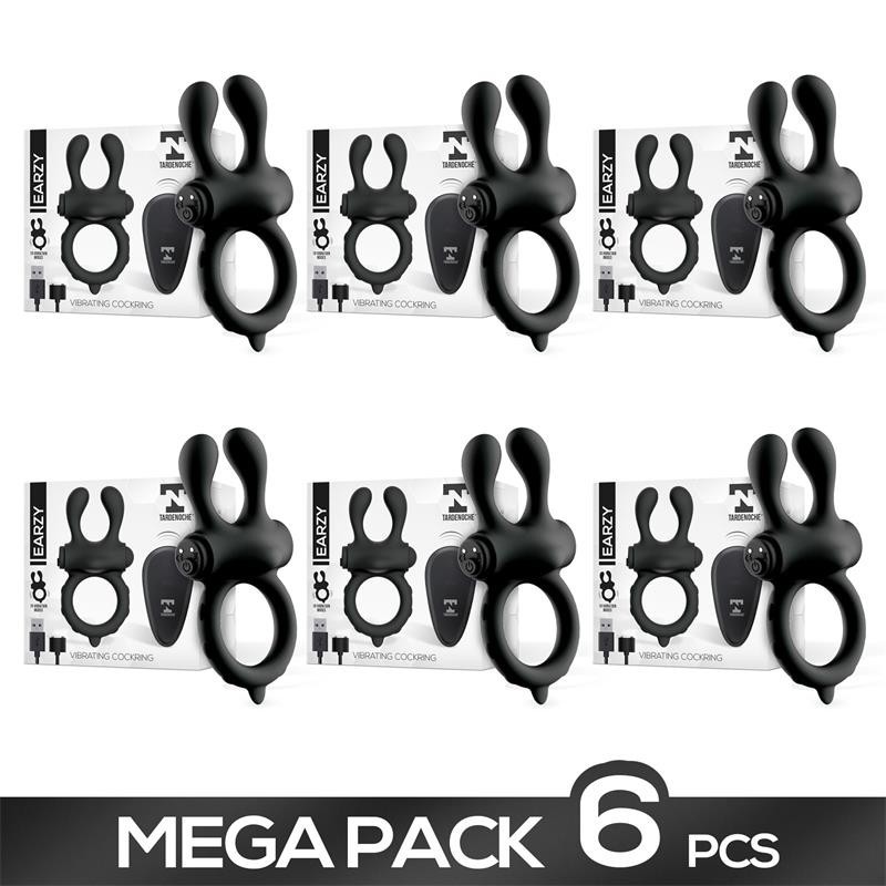 Pack de 6 Earzet Anneau Vibromasseur telecommande USB magnetique silicone