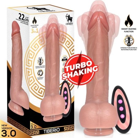 Tiberio Gode réaliste Turbo Shaking avec poussée, rotation 360deg et contrôle à distance silicone liquide