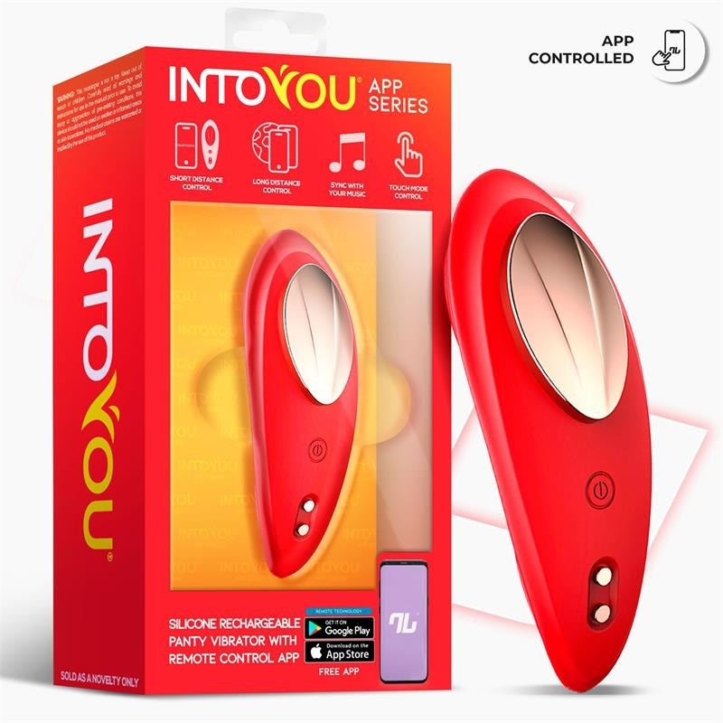 vibromasseur de culotte avec APP silicone rouge