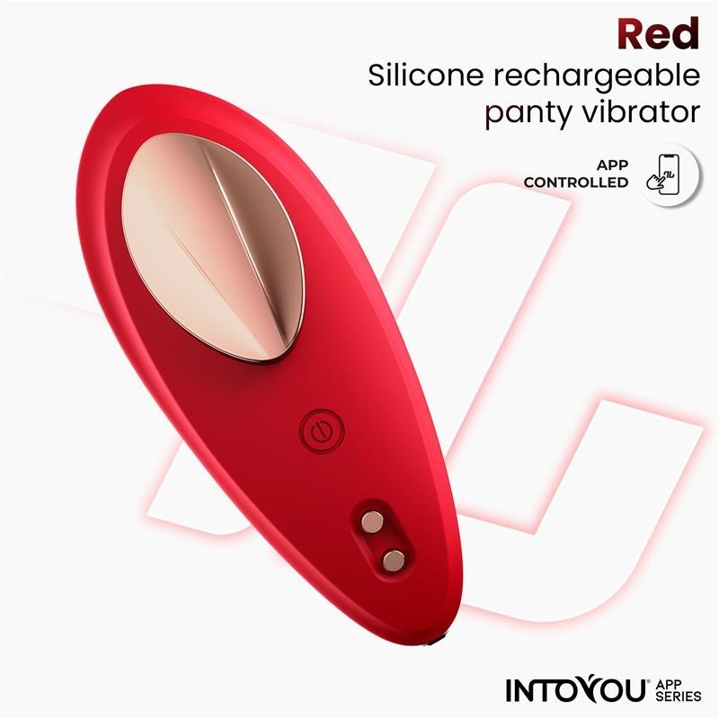 vibromasseur de culotte avec APP silicone rouge