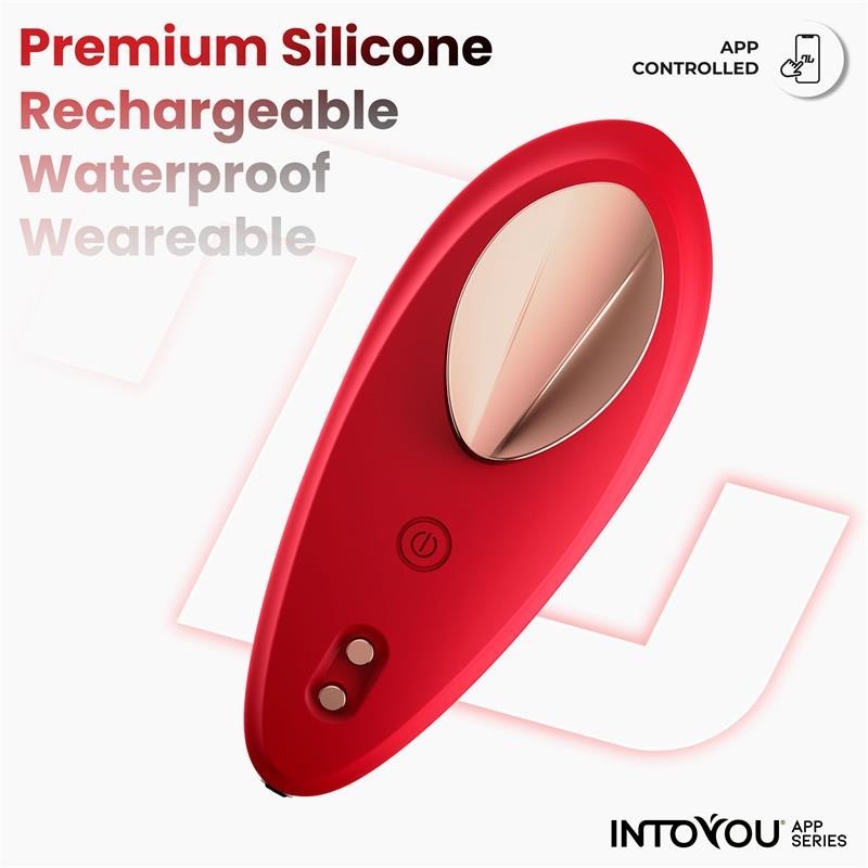 vibromasseur de culotte avec APP silicone rouge