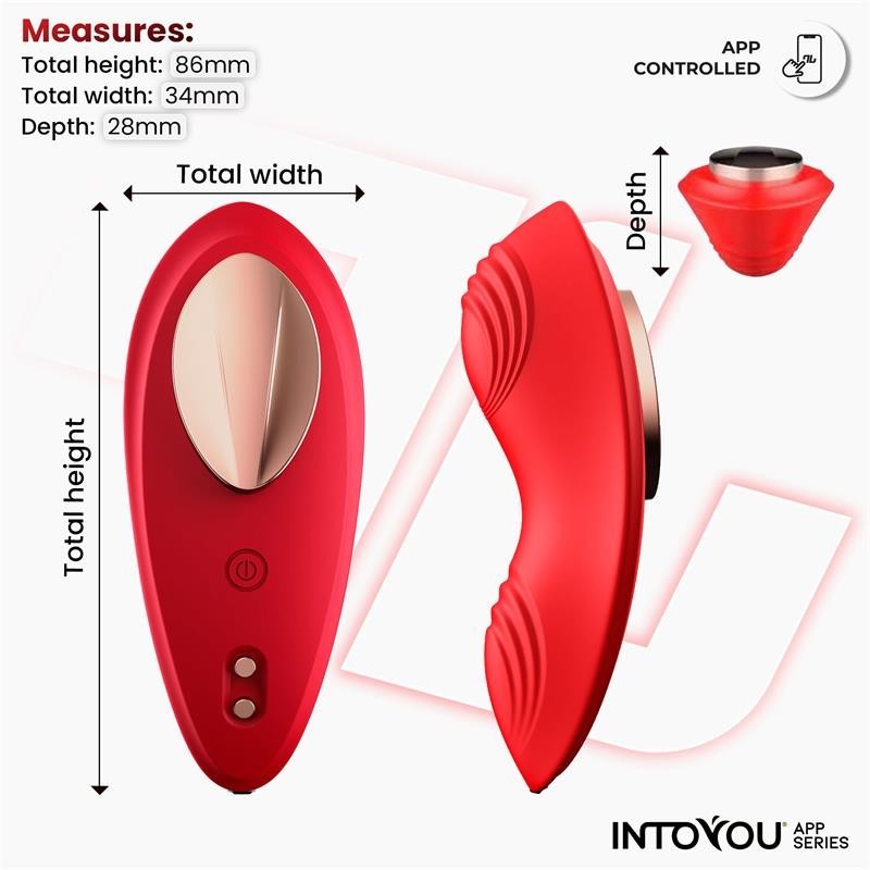 vibromasseur de culotte avec APP silicone rouge