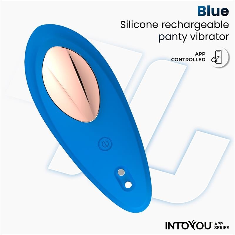 vibromasseur de culotte avec APP silicone bleu