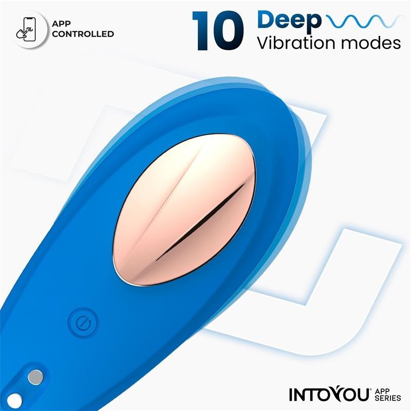 vibromasseur de culotte avec APP silicone bleu