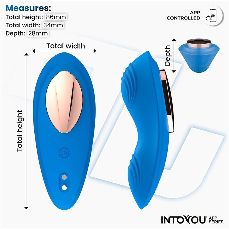 vibromasseur de culotte avec APP silicone bleu
