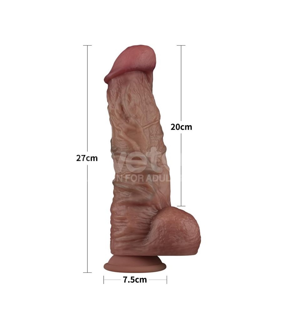 Gode double couche XXL 10,5 Noir