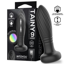 Tainet Plug Anal avec poussée et lumières LED avec télécommande
