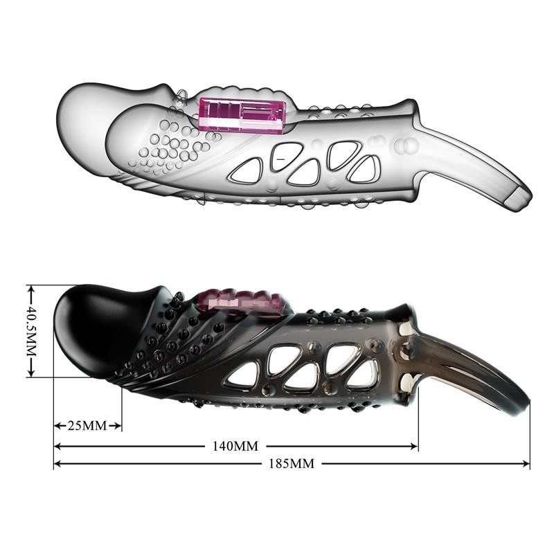 Etui pour pénis avec vibration noir