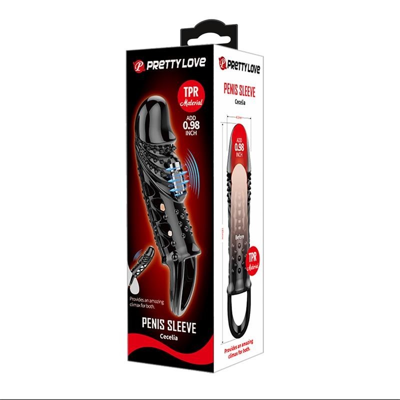 Etui pour pénis avec vibration noir