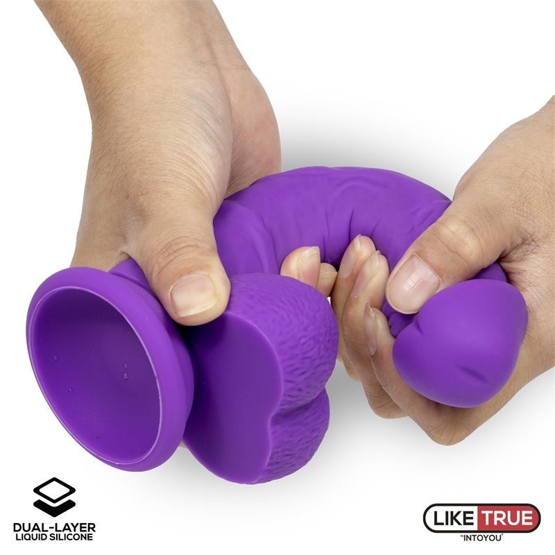 Gode réaliste silicone liquide Dual Layer 8 mauve