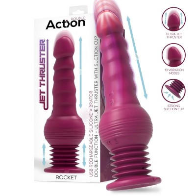 vibromasseur Rocket avec Thrusting Ultra Jet Thruster avec Ventouse puissante