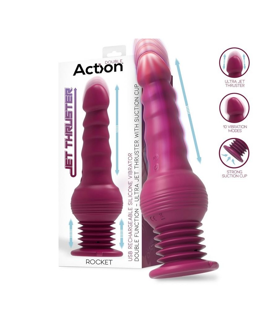 vibromasseur Rocket avec Thrusting Ultra Jet Thruster avec Ventouse puissante
