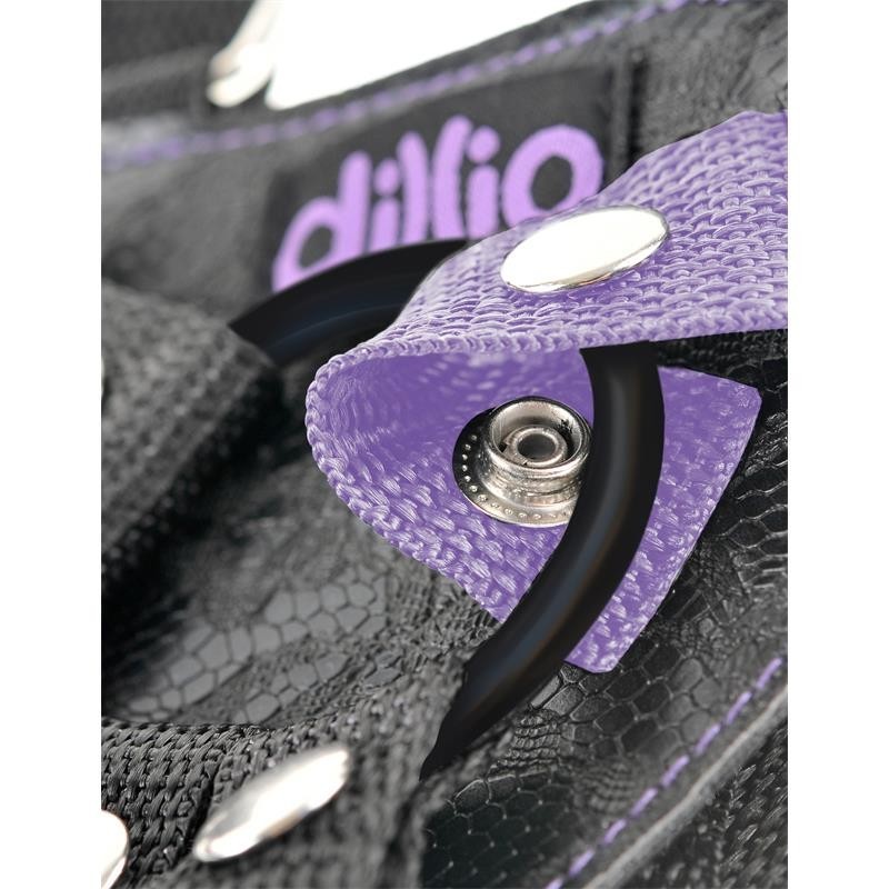 Dillio harnais avec Gode de 19 cm Couleur mauve