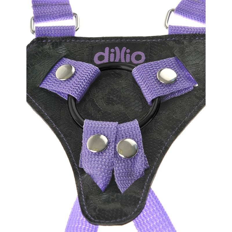 Dillio harnais avec Gode de 19 cm Couleur mauve