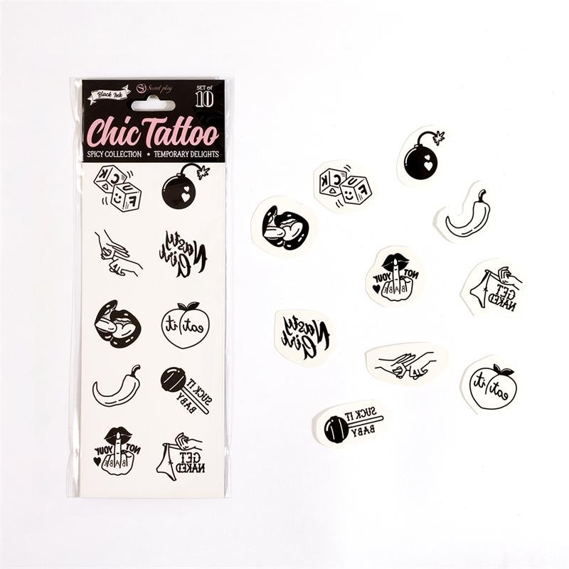 Lot de 10 tatouages temporaires Spicet Collection