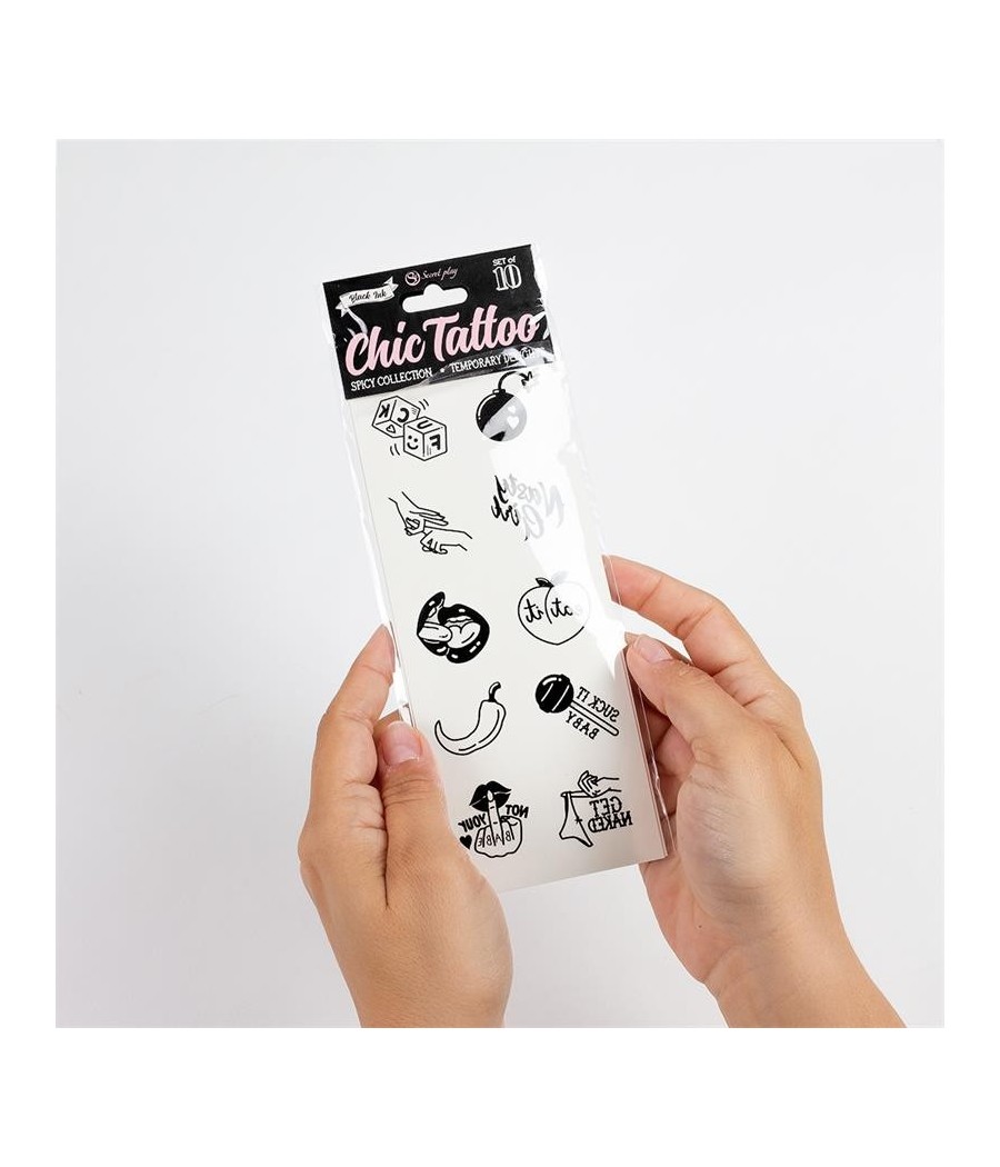 Lot de 10 tatouages temporaires Spicet Collection