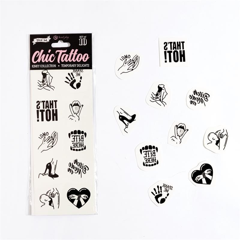 Lot de 10 tatouages temporaires Kinket Collection